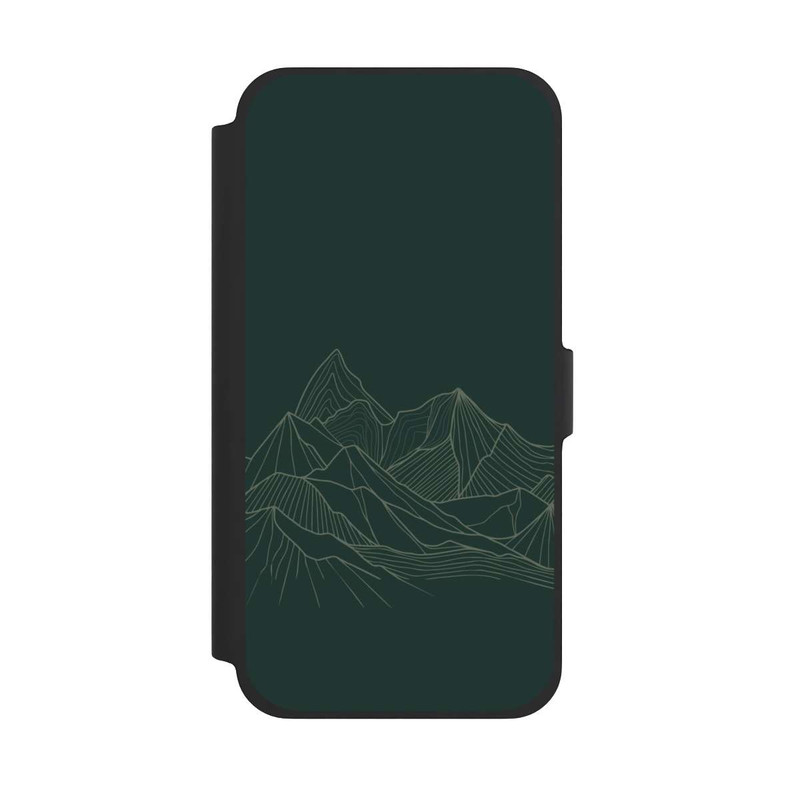 iPhone 13 Pro Max NIVOflip Berg Line Art Grün