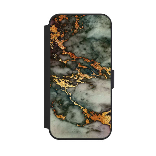 Apple iPhone 13 Pro NIVOflip Grauer und goldener Marmor Look
