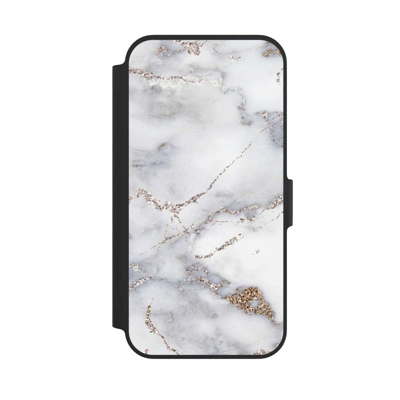 iPhone 13 Pro NIVOflip Silberglitzer Marmorlook