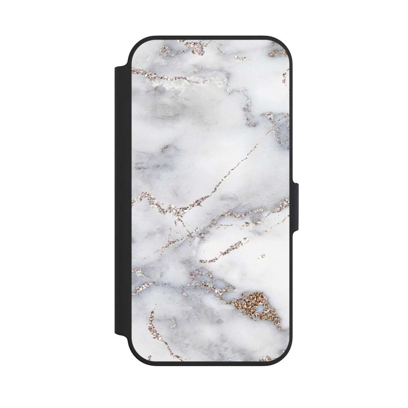 iPhone 13 Pro NIVOflip Silver Glitter Marble Look