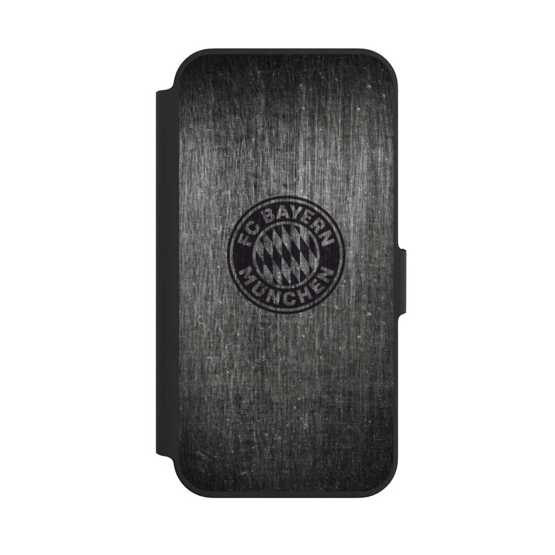iPhone 13 Pro NIVOflip Metalllook FCB Logo einfarbig