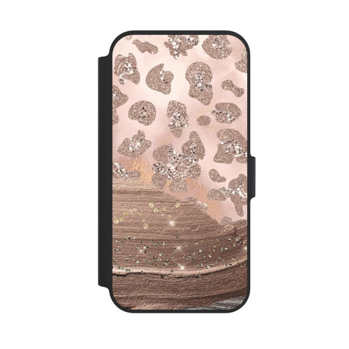 Apple iPhone 13 Pro NIVOflip Silver Leopard Glitterlook