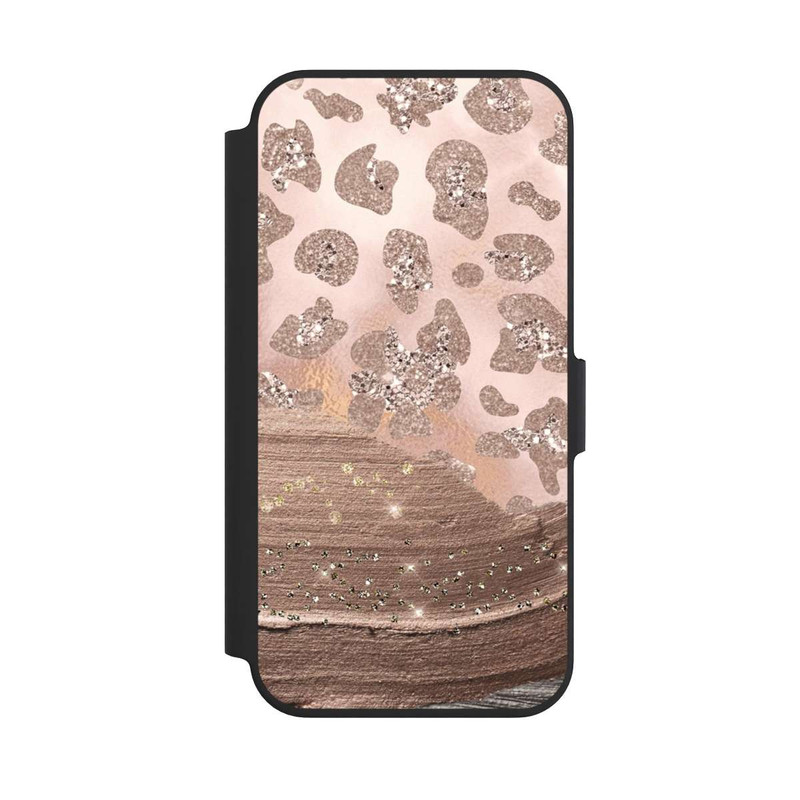 iPhone 13 Pro NIVOflip Silver Leopard Glitterlook