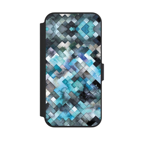 Apple iPhone 13 Pro NIVOflip stimmungsvolles geometrisches Muster blau
