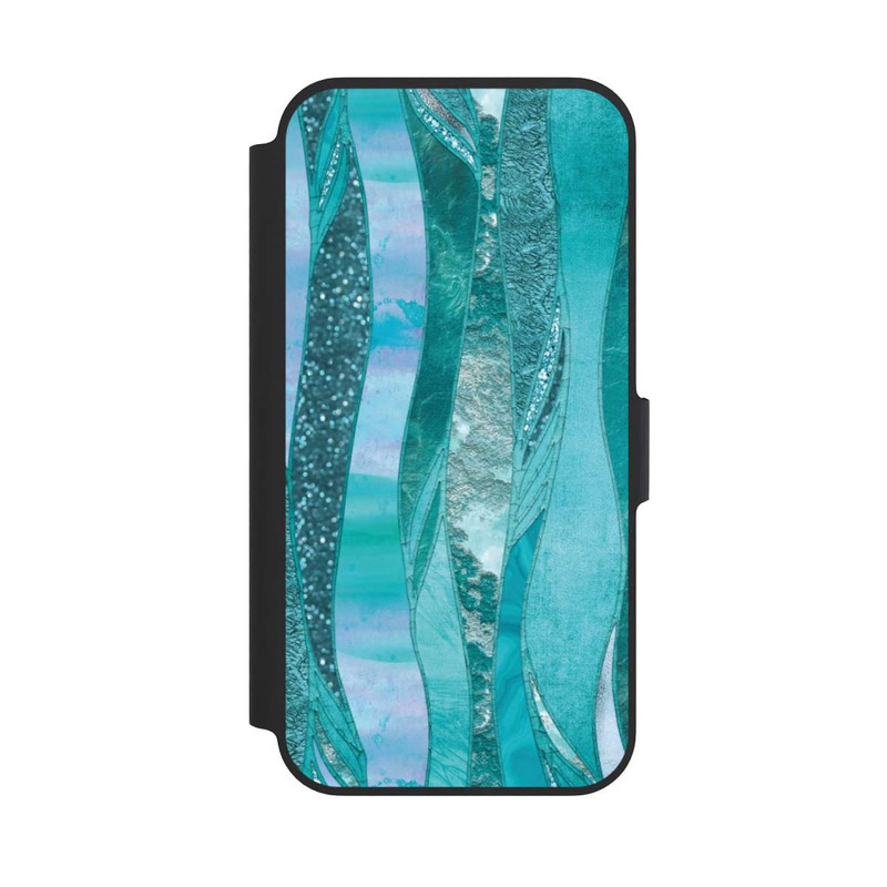 iPhone 13 Pro NIVOflip glamouröser Glitzerlook blau