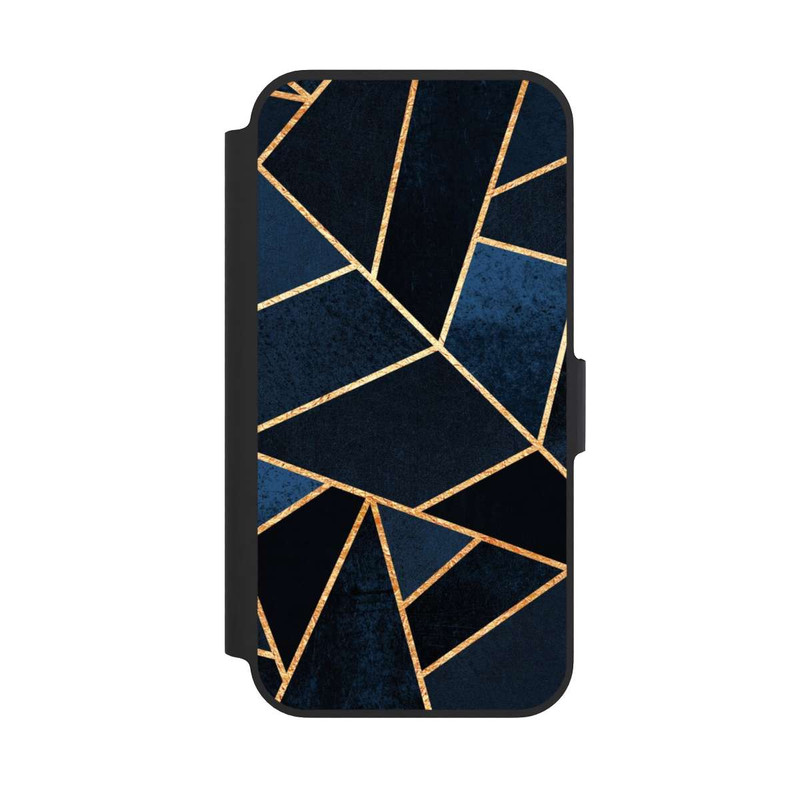iPhone 13 Pro NIVOflip Navy Stein Golddruck