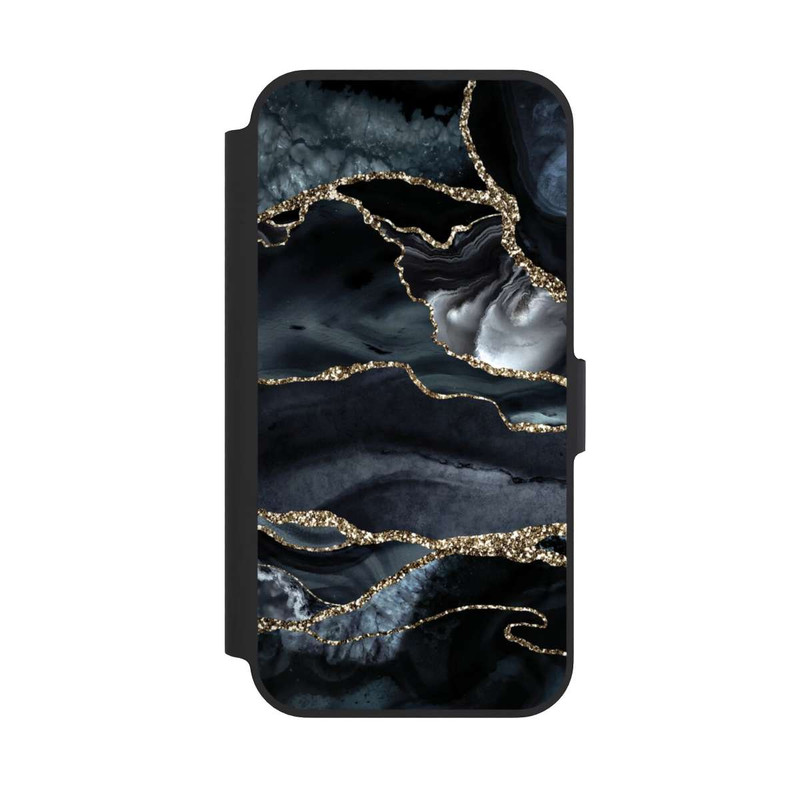 iPhone 13 Pro NIVOflip Dark Marble Gold Glitter Look