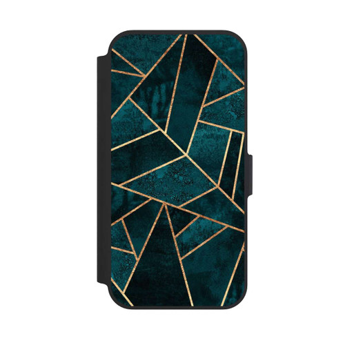 Apple iPhone 13 Pro NIVOflip Tief Blaugrün Stein Gold Druck