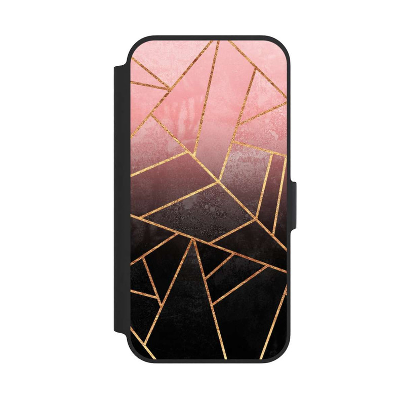 iPhone 13 Pro NIVOflip Imprimé Pierre Or Rose Et Noir