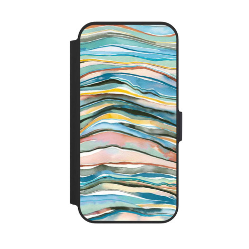 Apple iPhone 13 Pro NIVOflip Watercolor Agate Layers Blue
