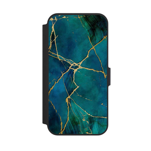 Apple iPhone 13 Pro NIVOflip Mineral glamour blue gold look