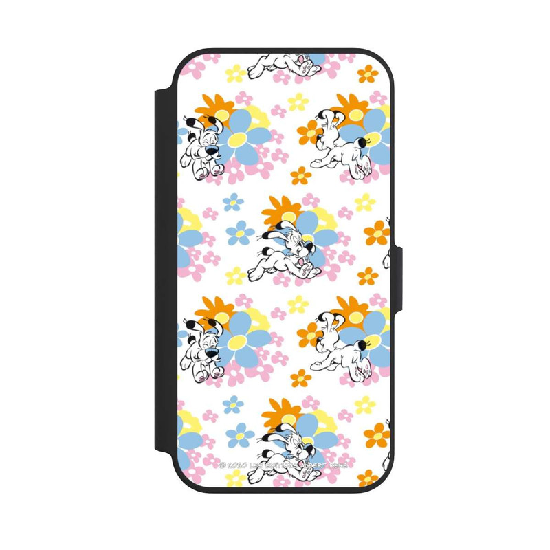 iPhone 13 Pro NIVOflip Idéfix sur fleurs colorées