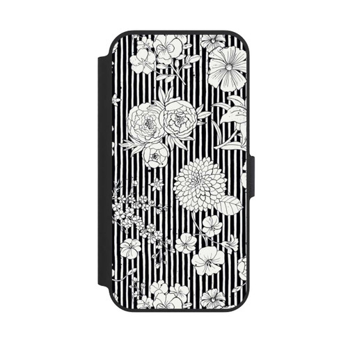 Apple iPhone 13 Pro NIVOflip Blumen und Streifen Schwarz und Weiß