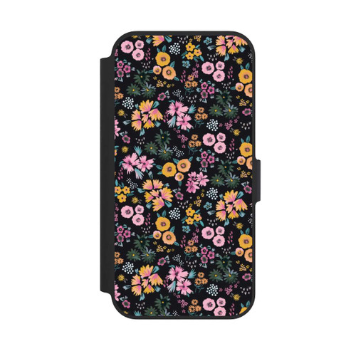 Apple iPhone 13 Pro NIVOflip Kleine bunte Blumen Schwarz 2
