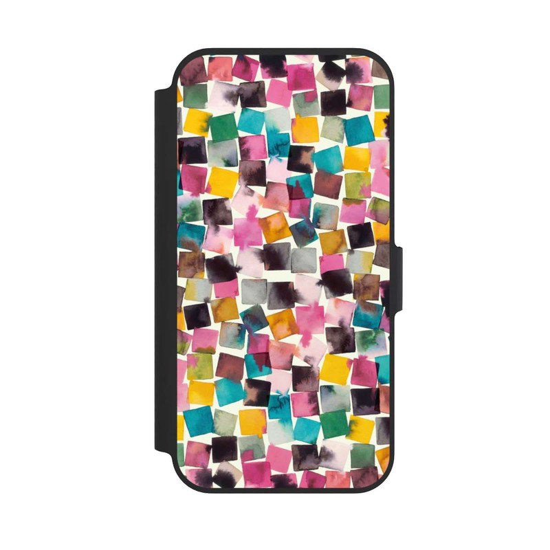 iPhone 13 Pro NIVOflip Plaids Géométriques Aquarelle Rose