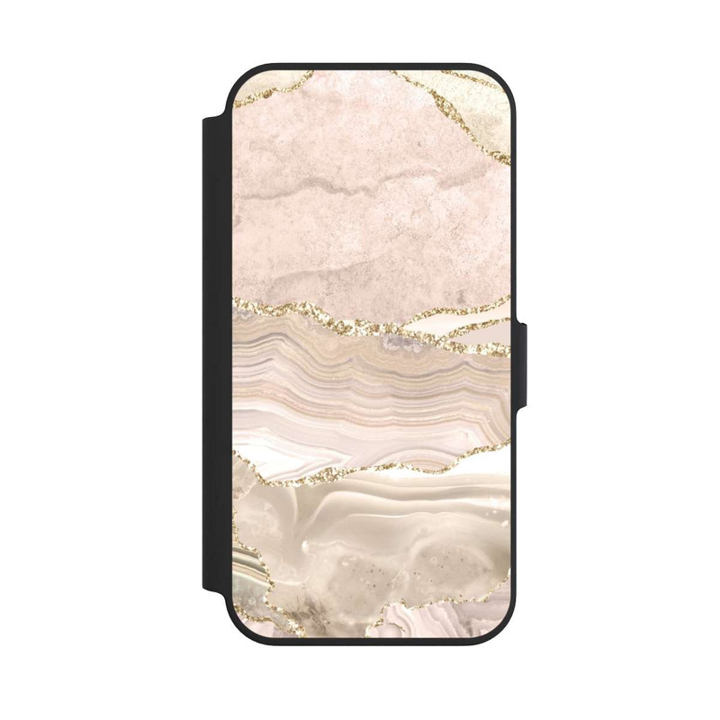 iPhone 13 Pro NIVOflip Marmor rosa-goldene Streifen