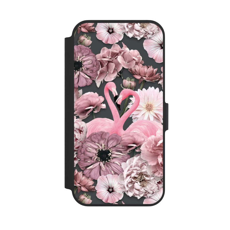 iPhone 13 Pro NIVOflip Flamants roses en motif de fleurs