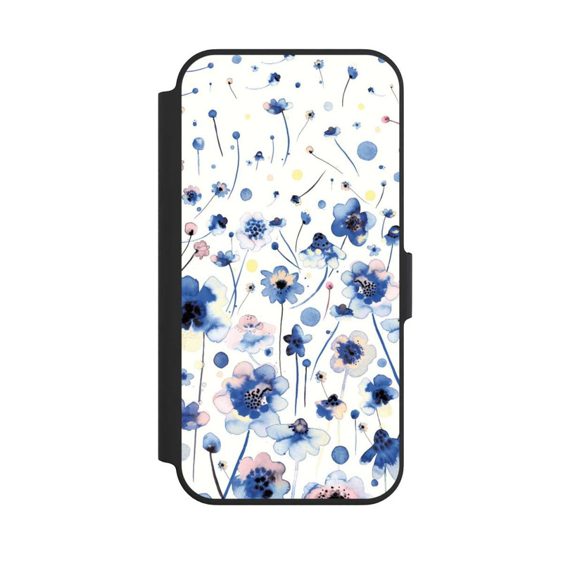 iPhone 13 Pro NIVOflip Fleurs bleues d’encre aquarelle