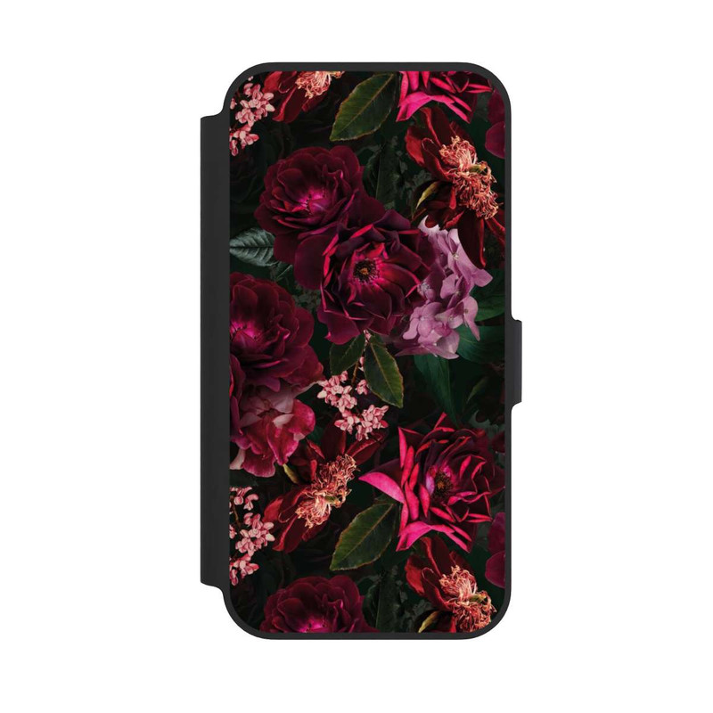 iPhone 13 Pro NIVOflip Fleurs rouge foncé et roses