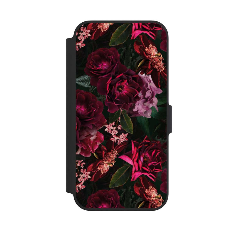 iPhone 13 Pro NIVOflip Dark Red and Pink Flowers