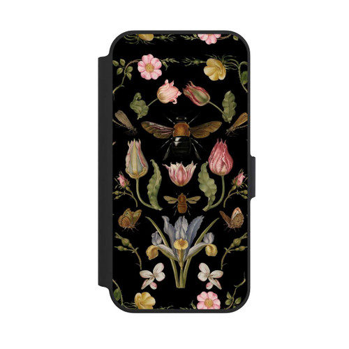 Apple iPhone 13 Pro NIVOflip Wildblumen und Biene Schwarz