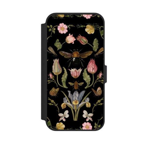 Apple iPhone 13 Pro NIVOflip Wildblumen und Biene Schwarz