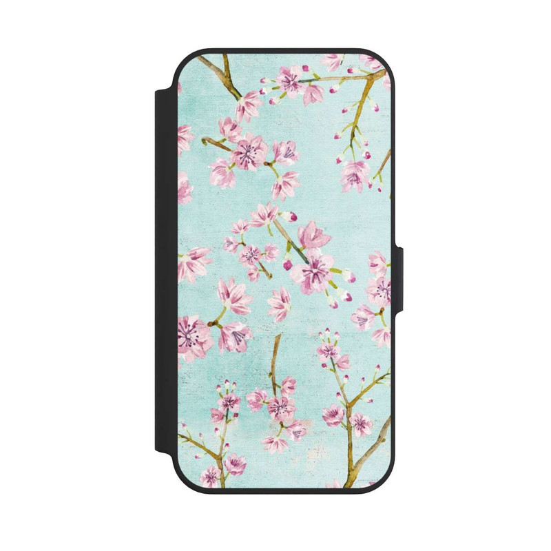 iPhone 13 Pro NIVOflip Cherry Blossom Twigs Pattern Light Blue