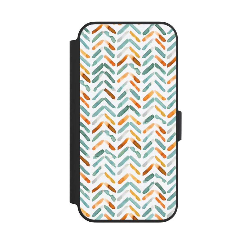 iPhone 13 Pro NIVOflip Elegant Fall Chevron Blue Orange