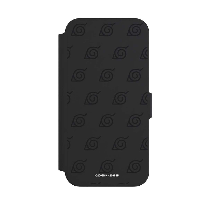 iPhone 13 Pro NIVOflip Konoha Pattern Noir sur Fond Transparent