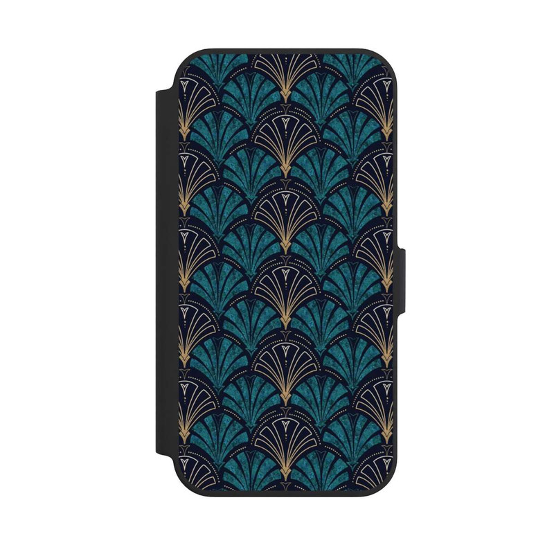 iPhone 13 Pro NIVOflip Art Deco Teal Gold Seamless