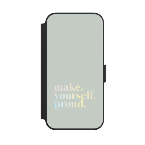 Apple iPhone 13 Pro NIVOflip Make Yourself Proud Citation - Menthe et dégradé