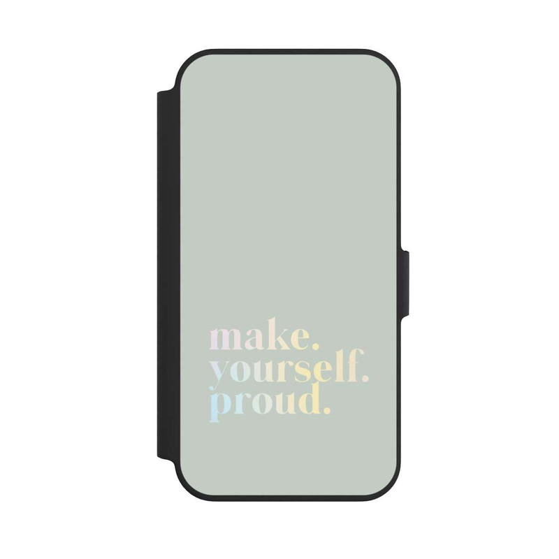 iPhone 13 Pro NIVOflip Make Yourself Proud Quote-Mint and Gradient