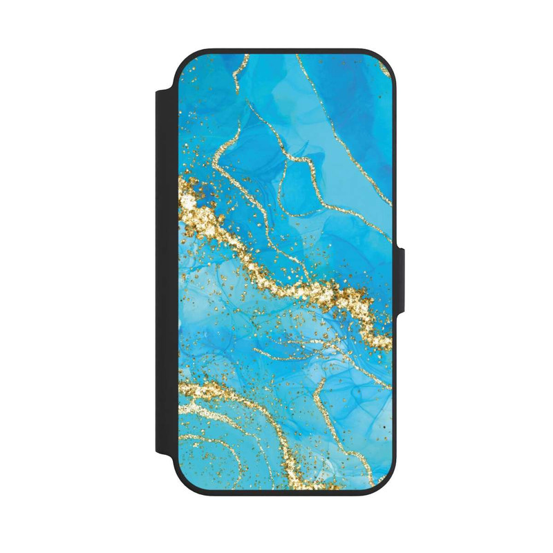 iPhone 13 Pro NIVOflip Türkis-goldene Tapete