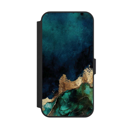 Apple iPhone 13 Pro NIVOflip Petrolblau mit Gold