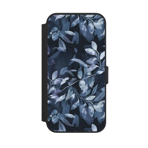 Apple iPhone 13 Pro NIVOflip Mystische Aquarellblätter marineblau