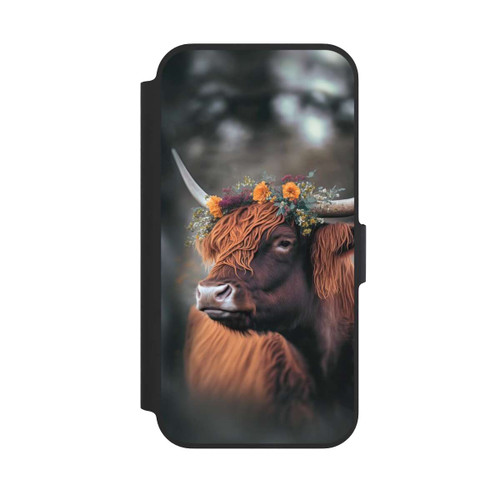 Apple iPhone 13 Pro NIVOflip Vache des Highlands avec des fleurs avec IA