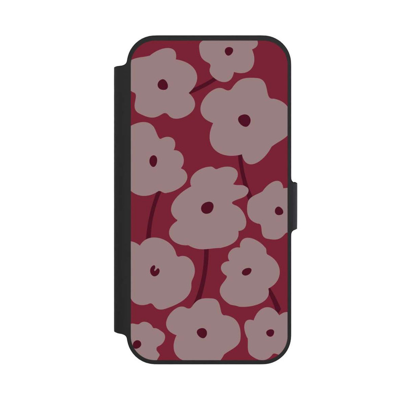 iPhone 13 Pro NIVOflip Minimalistische Blumen Bordeaux