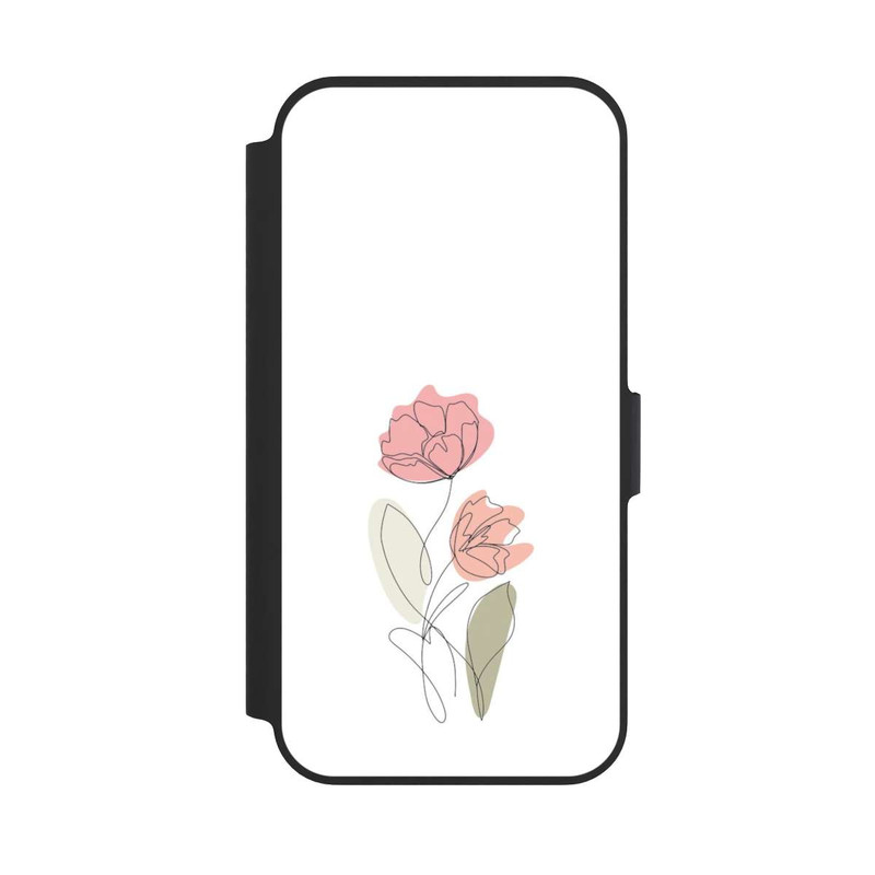 iPhone 13 Pro NIVOflip Blume Line Art Rot
