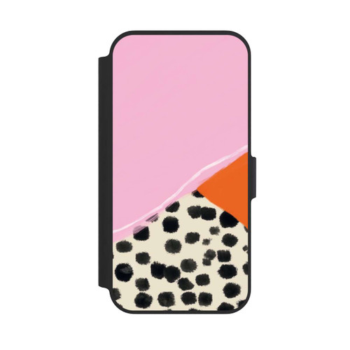 Apple iPhone 13 Pro NIVOflip Pink and Orange Modern Art with Dots