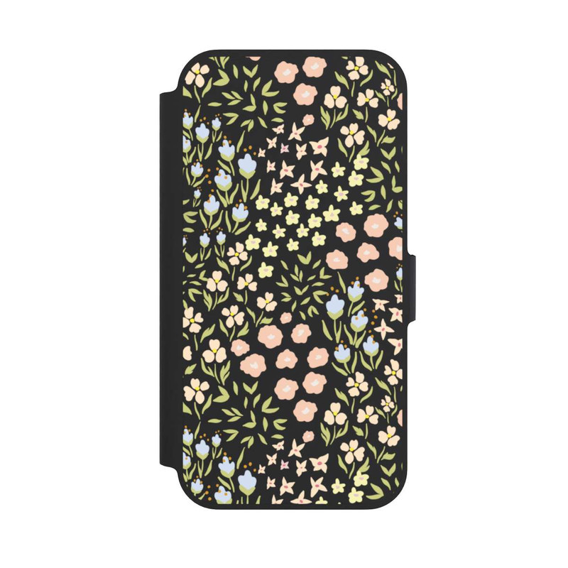 iPhone 13 Pro NIVOflip Blumenmuster Pastell Transparent