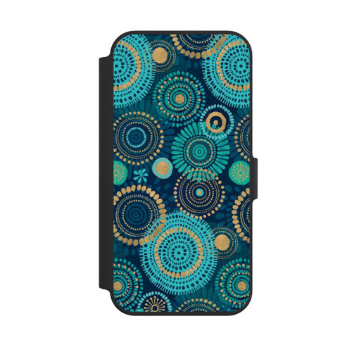 Apple iPhone 13 Pro NIVOflip Blockprint India Teal Gold