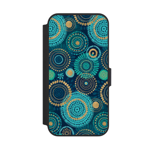 Apple iPhone 13 Pro NIVOflip Blockprint India Teal Gold