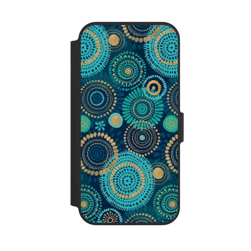 iPhone 13 Pro NIVOflip Blockprint India Teal Gold