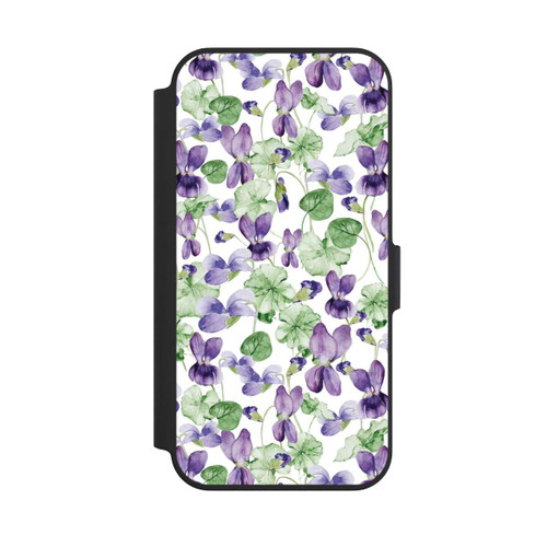 Apple iPhone 13 Pro NIVOflip Purple Wildflowers Pattern Watercolor
