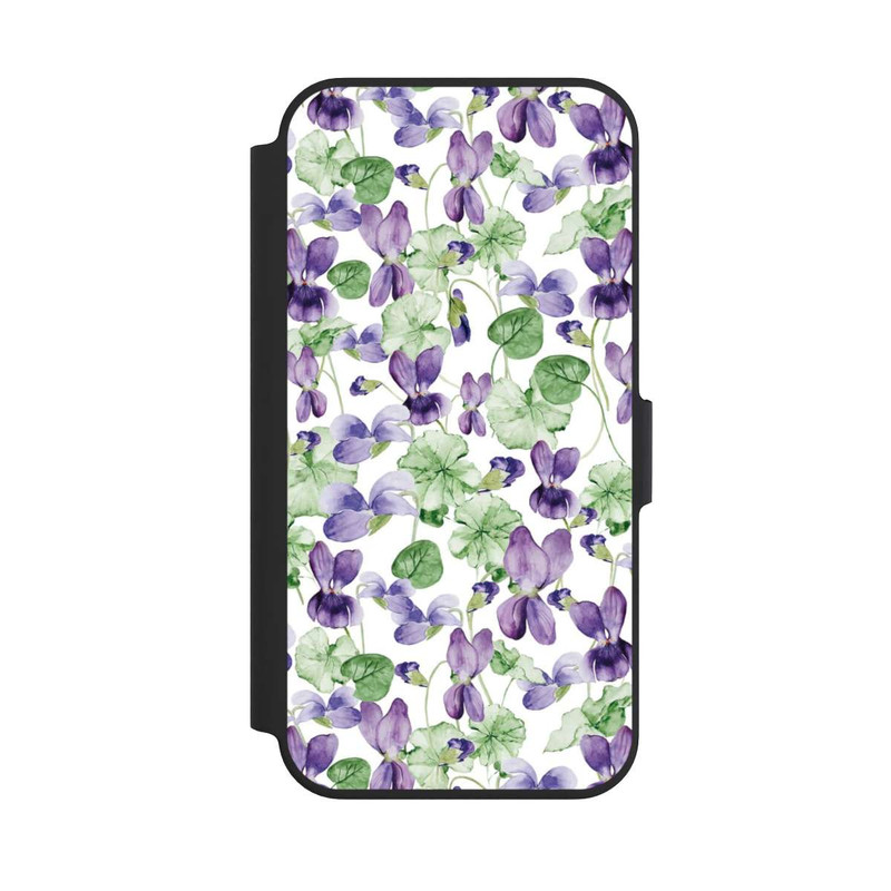 iPhone 13 Pro NIVOflip Purple Wildflowers Pattern Watercolor