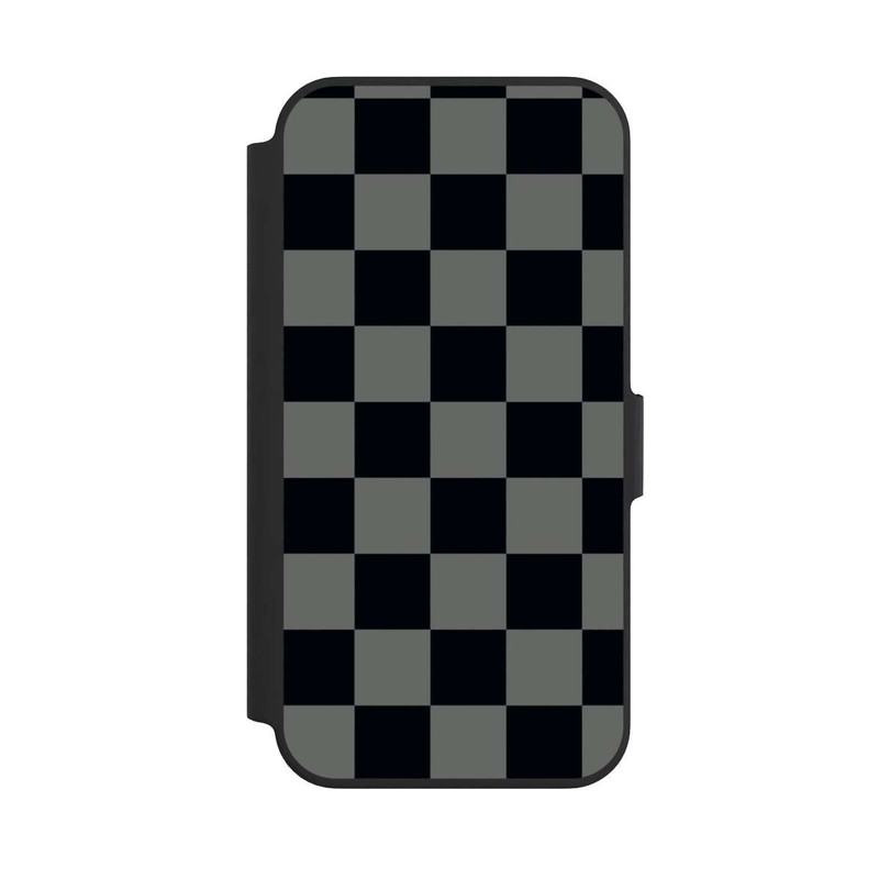 iPhone 13 Pro NIVOflip Schachbrett Schwarz Grau