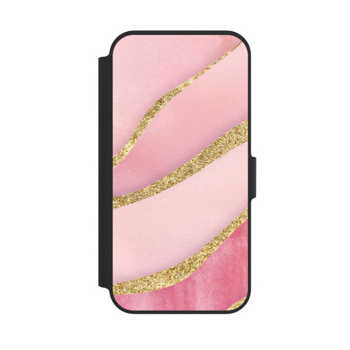 Apple iPhone 13 Pro NIVOflip Pink Marble Goldprint Stripes
