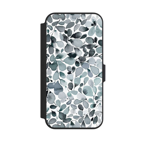 Apple iPhone 13 Pro NIVOflip Eukalyptus Aquarell Blätter Grau