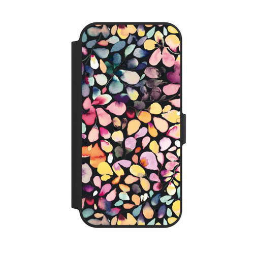 Apple iPhone 13 Pro NIVOflip Eucalyptus Watercolor Leaves Black