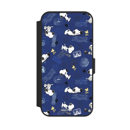 Apple iPhone 13 Pro NIVOflip Peanuts Travel Stamps Pattern Blue
